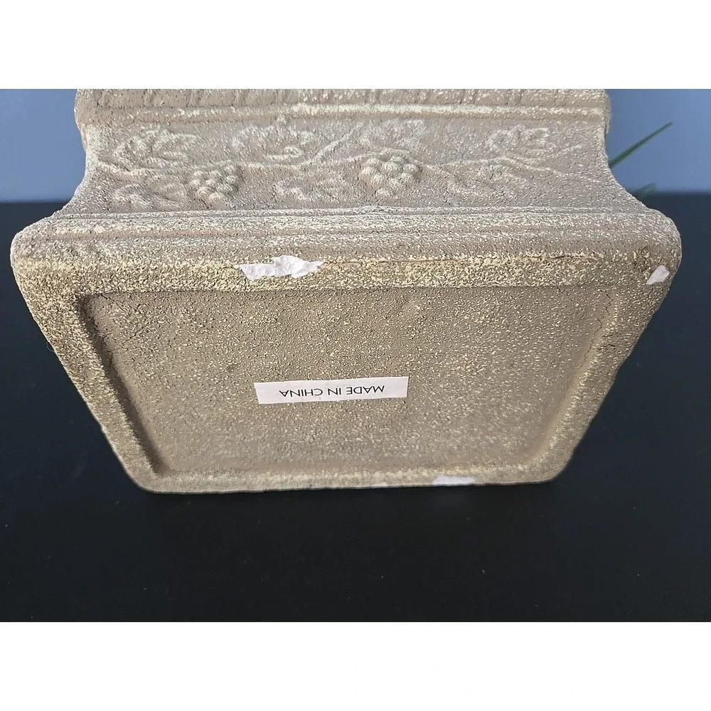Set of 2 Faux Potted Grass in Faux Concrete Planter Patio Decorative Accent‎